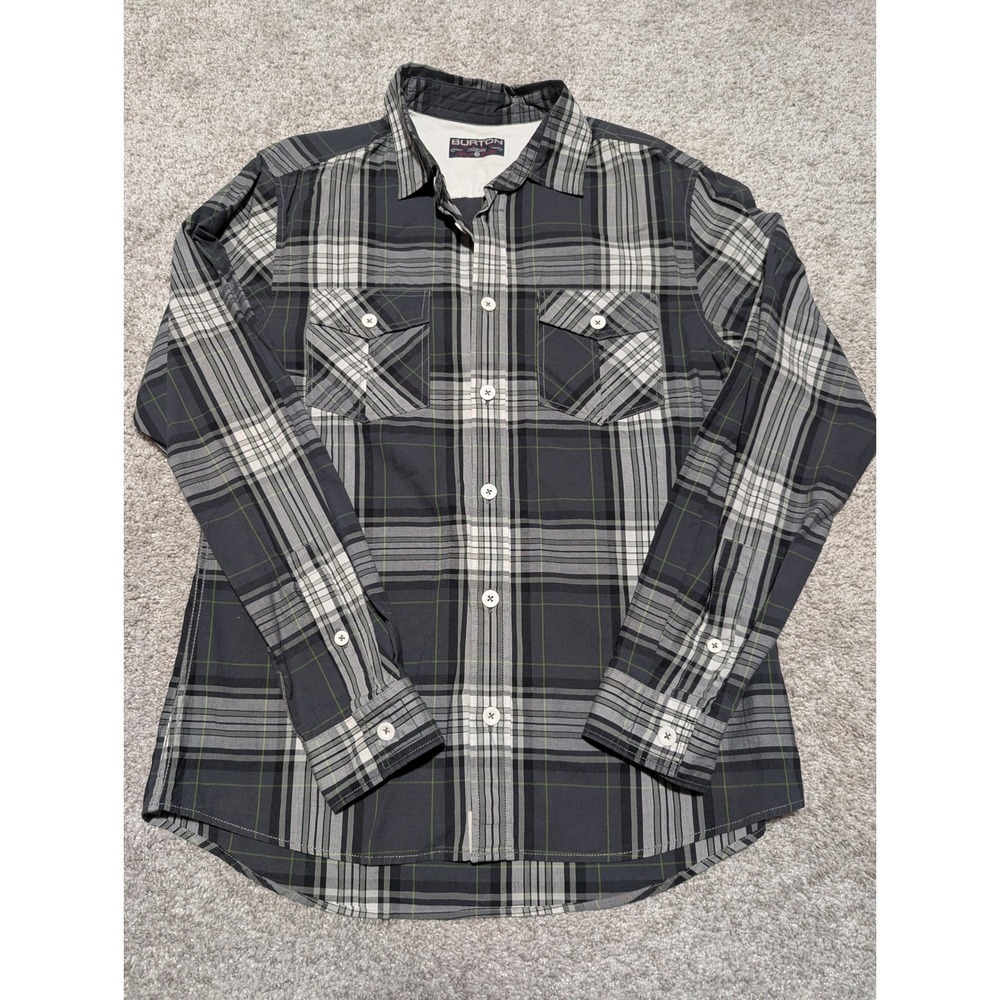 Burton Plaid‎ Flannel Shirt Men's Size S Long Sleeve Button Up Superior Quality